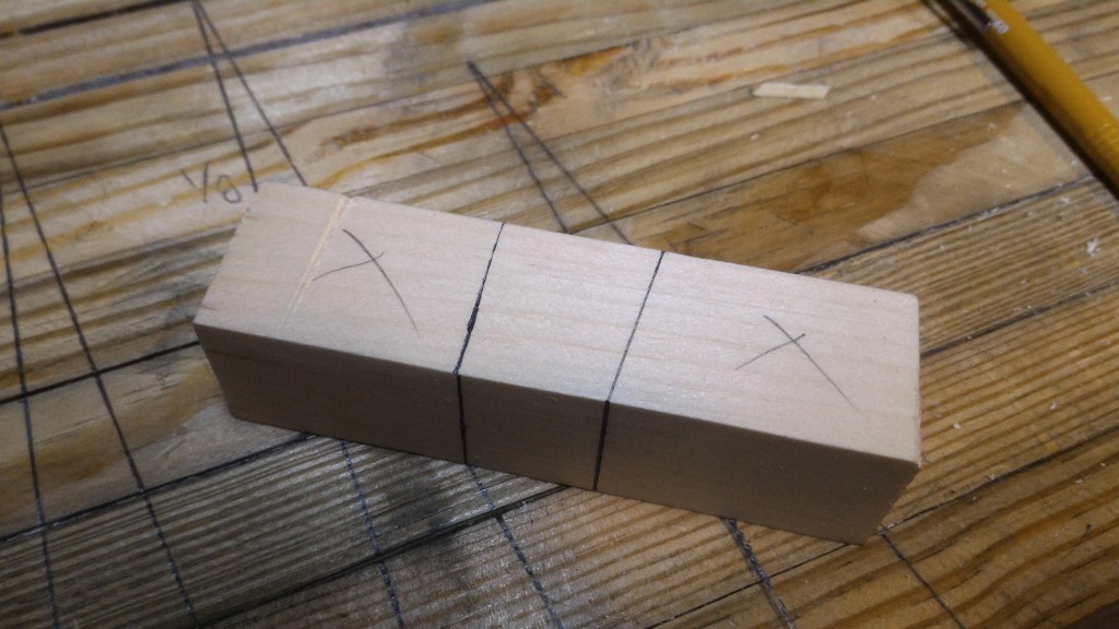 Marking the waste of the dovetail template
