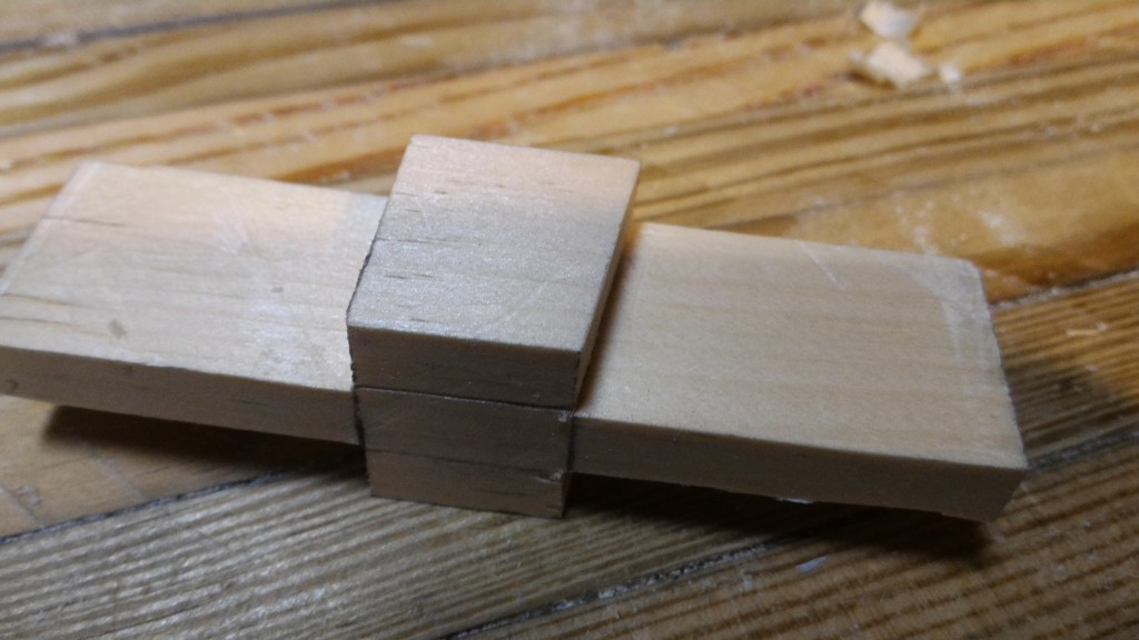 Dovetail template after paring with chisel
